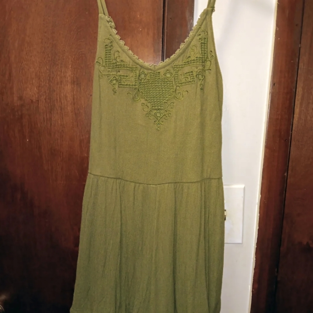 Dark green bohemian romper Size Large